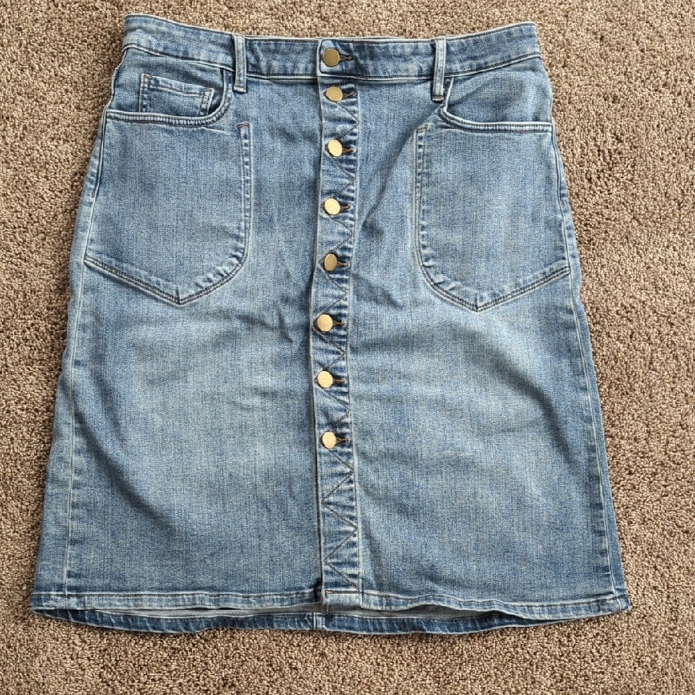 Kut from the Kloth Blue Denim Pencil Skirt